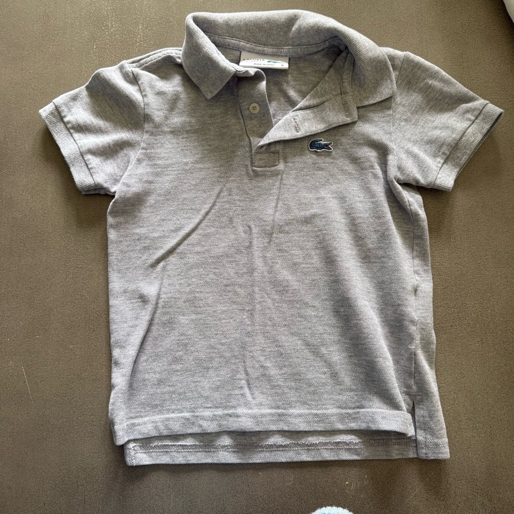 Lacoste Boys Gray Polo Shirt Classic Short Sleeve